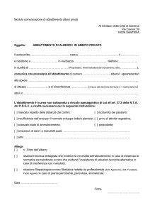 Modulo per la comunicazione di abbattimento alberi da parte di privati