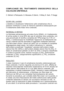 complicanze del trattamento endoscopico della calcolosi ureterale.