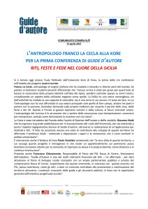 comunicato stampa n - Associazione Civita