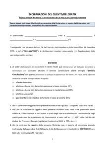 DICHIARAZIONI DEL CLIENTE/DELEGATO
