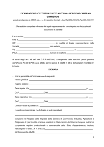D`chiarazione sostitutiva iscrizione camera di