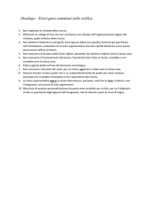 Decalogo - Errori gravi commessi nella verifica