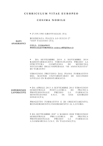 Curriculum vitae europeo cosima