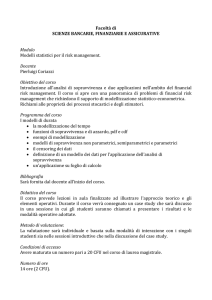 Modelli statistici per il risk management