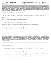 Soluzioni del compito di Fisica generale I del 20 settembre 2013