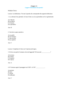 Chapter 11 Leggere: Recitiamo una poesia! Multiple Choice Lessico