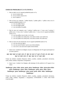 esercizi probabilità e statistica