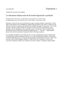 A.A. 2016-2017 Translation 1 Translate the text below into English