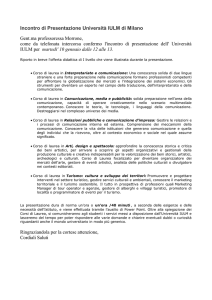 incontro iulm 10 gennaio 2017. studenti interessati