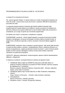 PROGRAMMAZIONE DI ITALIANO CLASSE 5C A/S 2015/2016 La