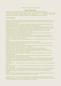 CURRICULUM FORMATIVO PROFESSIONALE Dott.ssa Cesia