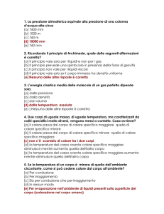 1. La pressione atmosferica equivale alla pressione di una colonna
