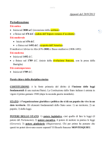 Periodi storici. Lessico.
