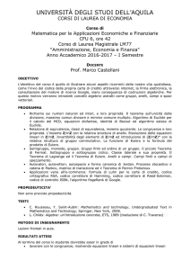 FACOLTA* DI ECONOMIA - Corsi di Studio di Economia