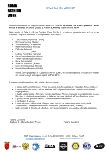 ROMA FASHION WEEK 2015 Ulteriori informazioni sul programma