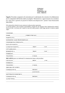 Al Direttore della SISSA Via Bonomea, 265 34136