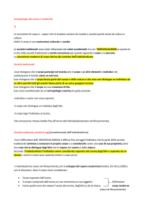 Antropologia del corpo e modernità