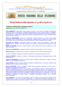Rivista Madonna dello Splendore n° 30 del 22 Aprile 2011