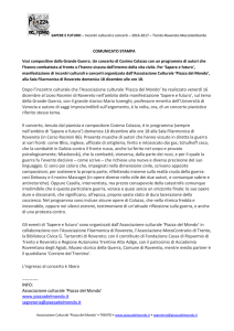 [16.12.2016] – Comunicato stampa n. 4 – Un concerto dedicato a