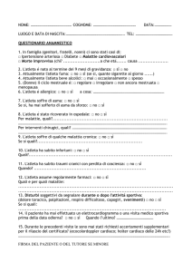 Questionario anamnestico