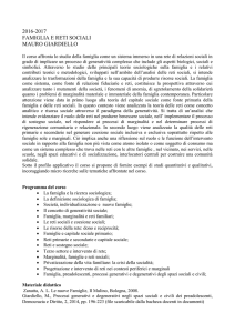 2016-2017 FamigliA e reti sociali Mauro Giardiello Il corso affronta