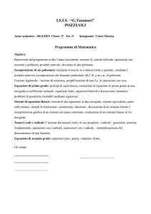 Programmi Prof.ssa Venza 2 F matematica
