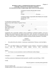 Allegato 1 - Richiesta di somministrazione dei farmaci