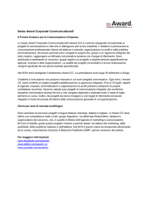 Swiss Award Corporate Communications® Il Premio Svizzero per la