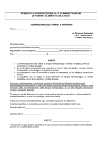 Autorizzazione somministrazione farmaci in orario