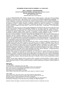 Biennio specialistico e iterazioni - Accademia di Belle Arti di Venezia