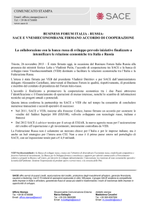 business forum italia - russia: sace e vnesheconombank