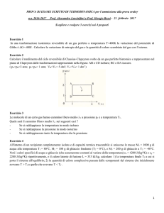 PROVA DI ESAME SCRITTO DI TERMODINAMICA per l