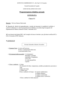 Classe I C programma annuale geografia