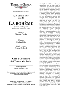 Locandina Bohème 2017