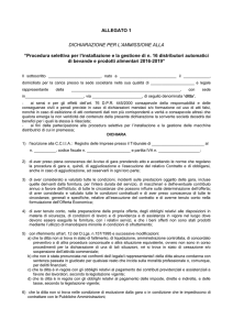 Allegato 1 Dichiarazione ammissione alla gara