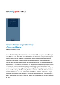 18:00 Jacques Maritain e Igor Stravinsky