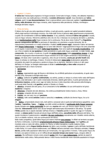 Capitolo 7. Il latino. Il latino tra l`indoeuropeo originario e le
