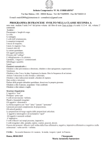programma di francese svolto nella classe seconda a