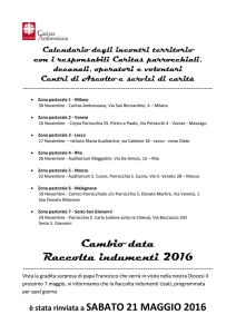 promemoria incontri nelle zone