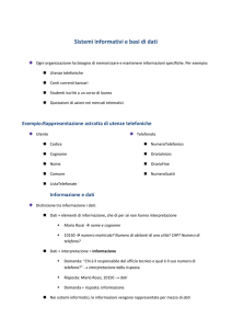 Sistemi informativi e basi di dati