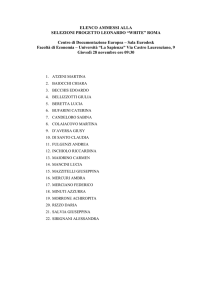 elenco ammessi alla selezione leonardo white roma