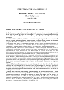 la discriminazione intertemporale dei prezzi