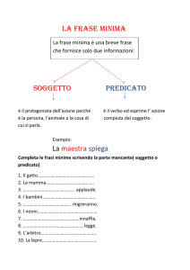 Frase Minima: Esercizi di Grammatica Italiana