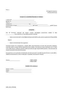 Richiesta di Somministrazione Farmaci in orario scolastico
