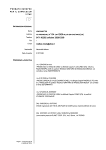 Formato Europeo per il Curriculum Vitae - Modello