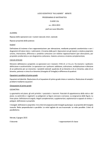 LICEO SCIENTIFICO “M.G.AGNESI” MERATE PROGRAMMA DI