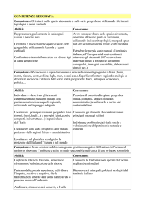 COMPETENZE GEOGRAFIA Competenza: Orientarsi nello spazio