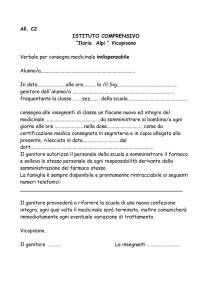 Verbale per consegna medicinale indispensabile