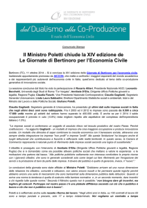 Il Ministro Poletti chiude la XIV edizione de Le Giornate di Bertinoro