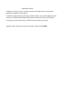 CONSULENZE E SERVIZI ll Collegio ha una struttura minima